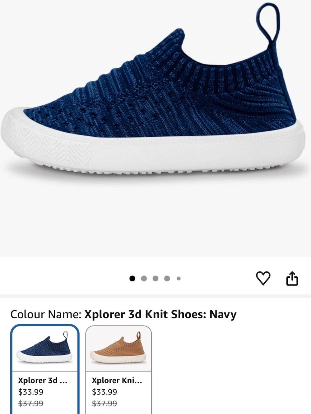 Jan & Jul Xplorer 3D Knit Kids Slip-On Shoes - Navy